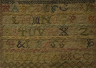 SMALL LATE 18TH CENTURY ALPHABET SAMPLER BY MARTHA BIGGIN AGED 11 - 1795 9