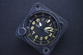 Rare Universal Geneve A.  Cairelli Roma Cockpit Military Aircraft Clock - W/seal