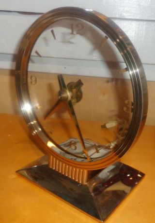 Art Deco Jefferson Golden Hour Vintage Mystery Clock Keeps Time,  Light 2