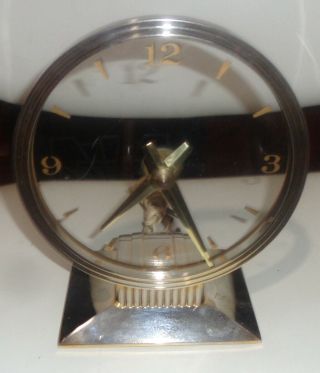 Art Deco Jefferson Golden Hour Vintage Mystery Clock Keeps Time,  Light 4