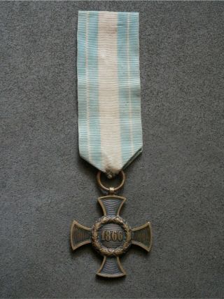 Kingdom of Bavaria,  Army Commemorative Cross 1866 with ribbon 5