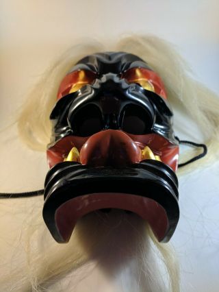 Wooden Signed Japanese Handmade BURYU mask noh kyougen kagura demon mask bugaku 9
