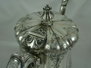 STUNNING,  VICTORIAN solid silver COFFEE POT,  1860,  841gm 4