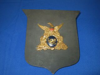 U.  S.  Army 1830 – 1850 Hat Shield Mounted On Wood Plaque