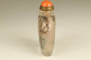 Chinese natural crystal hand painting lovely dog snuff bottle 3