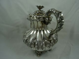 MAGNIFICENT,  GEORGE IV solid silver COFFEE POT,  1829,  908gm 4