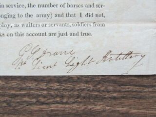 1818 Light Artillery at Fort Independence Boston Harbor pay document 5