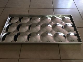 Vintage Acrylic Aluminum Framed Bubble Mirror Mid Century Modern