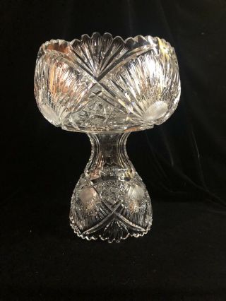 European Lead Crystal Pedestal Bowl 5