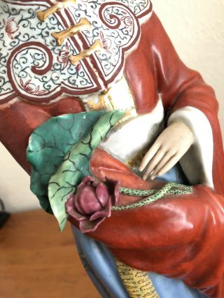 19th 20th C.  Chinese Famille - Rose Porcelain Figure of a Woman 38cm Exquisite 5