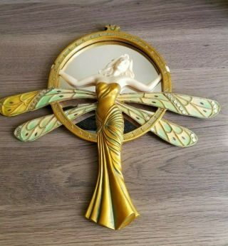 Rare Great Art Nouveau Lady Hand Mirror Or Hanging Mirror