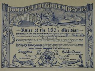 Korean War Navy Certificate Domain Of The Golden Dragon Miniature Wallet 1952