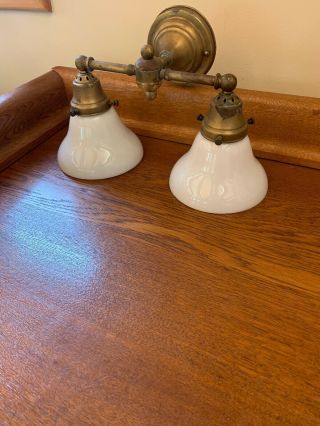 Vintage Brass Double Wall Sconce Hand Made In Usa - Old Stock,