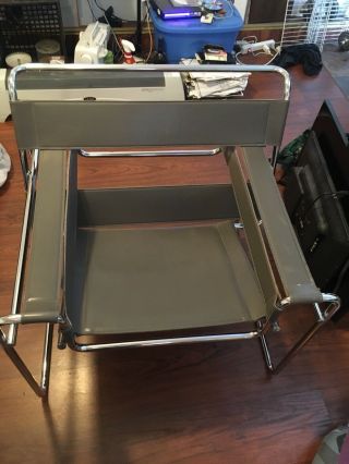 1 GRAY WASSILY CHAIR CHROMED STEEL Disassembled.  NoLocalPickUp.  Must Assemble 12