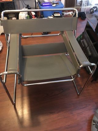 1 Gray Wassily Chair Chromed Steel Disassembled.  Nolocalpickup.  Must Assemble