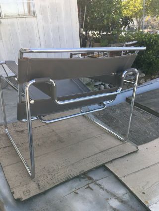 1 GRAY WASSILY CHAIR CHROMED STEEL Disassembled.  NoLocalPickUp.  Must Assemble 3
