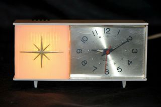 MCM Vintage WESTCLOX Moonbeam ATOMIC Electric Alarm Clark STARBURST S - 14A 2