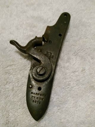 Great 1836 Dated Lock Plate From Harpers Ferry Musket Converted To Percussion