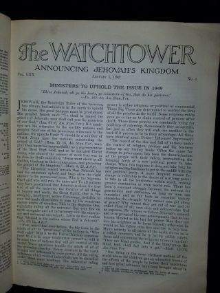 WATCHTOWER REPRINT Bound Volume - RARE 1949 RED COVER 3