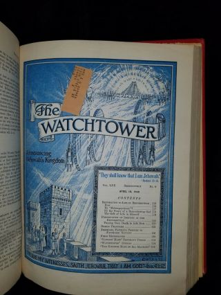 WATCHTOWER REPRINT Bound Volume - RARE 1949 RED COVER 4