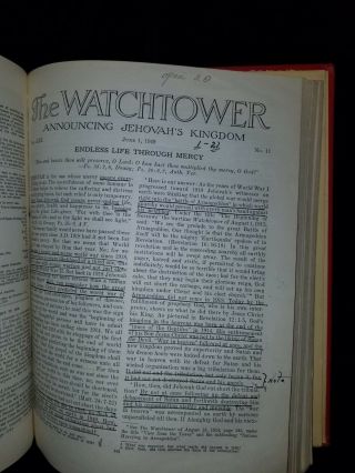 WATCHTOWER REPRINT Bound Volume - RARE 1949 RED COVER 5