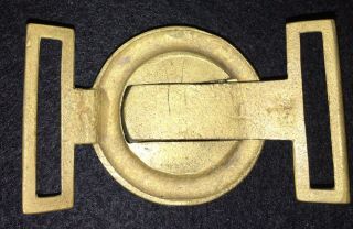 Rare & 1840 - 1860 Early Militia 2 Piece Stamped Brass Belt Plate Buckle 3