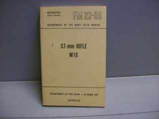 Fm 23 80 273 Pages 1952 57 Mm Rifle M18 Field Book