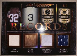 Ruth,  Jordan,  Brown And Gretzky Memorabilia Bat And Jerseys Ultimate Records /9