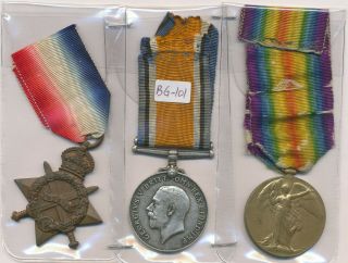 Great Britain - Wwi 1914 - 15 Trio - 12734 Pte.  T.  Wallace.  Royal Innis.  Fus.  (bg101)