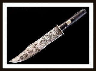 Antique 1830s - 1840s English/american Bowie Knife " Alen Fraser & Co.  Sheffield "