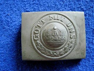 Vintage " Gott Min Uns " 1914 - 1918 Wwi German Imperial Army Belt Buckle