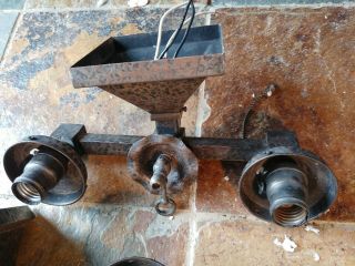 2 Arts & Crafts/mission Brass chandelier,  light fixture,  antique,  sconce,  lamp 7 4