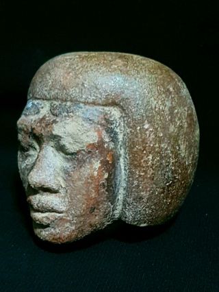 Rare ANCIENT EGYPTIAN ANTIQUES Head Of Nubian King LUXOR Sand Stone EGYPT BC 12