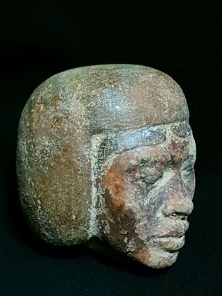 Rare ANCIENT EGYPTIAN ANTIQUES Head Of Nubian King LUXOR Sand Stone EGYPT BC 7