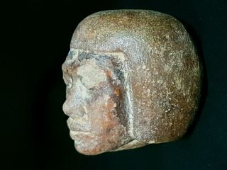Rare ANCIENT EGYPTIAN ANTIQUES Head Of Nubian King LUXOR Sand Stone EGYPT BC 8