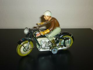 Arnold Mac 700 Motorcycle Made In Germany Vintage Tin Wind Up Toy.