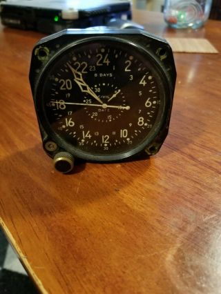 Waltham World War 2 Era CDIA Aircraft Clock.  8 Day Clock 6