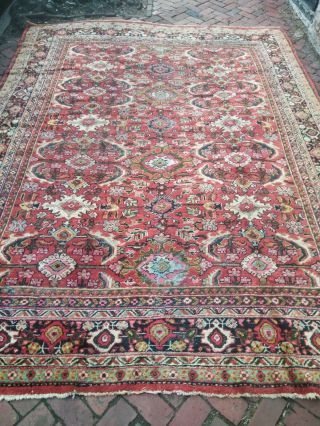 Vintage / Antique Persian Sarouk Hand Knotted Wool Rug 8 