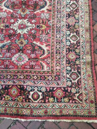 Vintage / Antique Persian Sarouk Hand Knotted Wool Rug 8 ' 9x 11 ' 9 lightly WORN 2