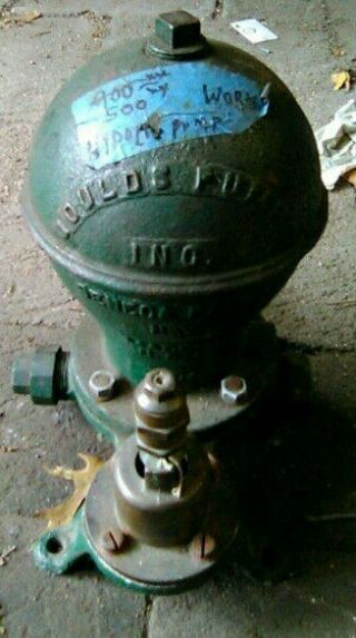 Goulds Hydraulic Water Ram Pump Cast Iron 1910 Antique