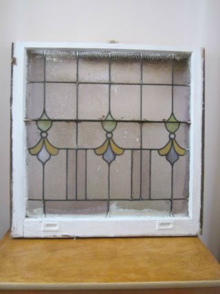 Large 1920’s - Era Stained Glass Window In Frame