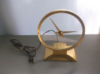 Rare Jefferson Golden Hour Mystery Clock Circa 1950s,  Has Replaced Motor