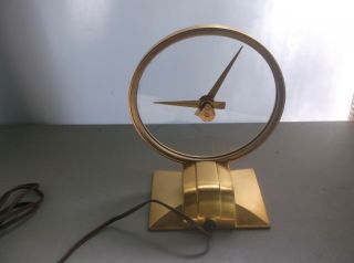 Rare Jefferson Golden Hour Mystery Clock Circa 1950s,  has replaced motor 2