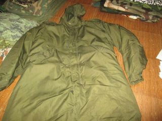 Vtg M51 Us Army M1951 Fish Tail Parka Poplin/liner Size Small,  Very Good