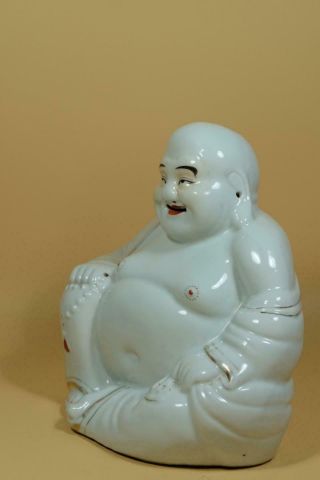 Antique Chinese Porcelain Figure of a Buddha.  Marked 4
