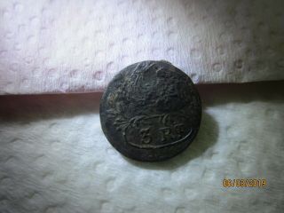 War Of 1812 " 3 Rt " Military Button Found In Louisiana 1798 - 1802