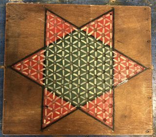 Early 20th Century Antique American Painted Chinese Checkers Gameboard