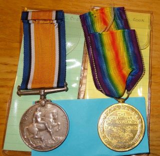 WWI British War and Victory Medal Pair 5TH S.  A.  H. 2