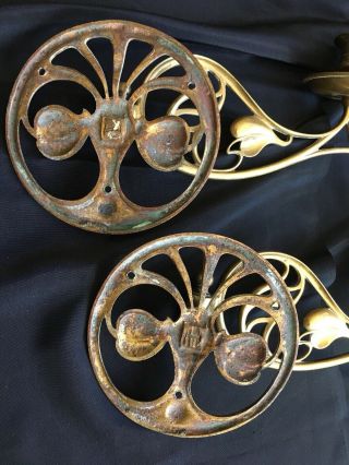 Antique Wall Mount Brass Art Nouveau Adjustable Candle Sconces Wall Candle Holde 5