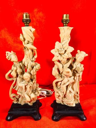 Rare Italian Lamps By Santini - Figure Ornamental Geisha